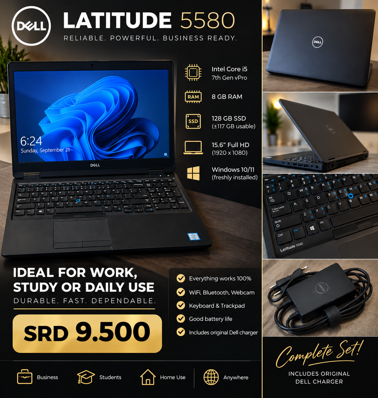 💻 DELL LATITUDE 5580 – SRD 9.500